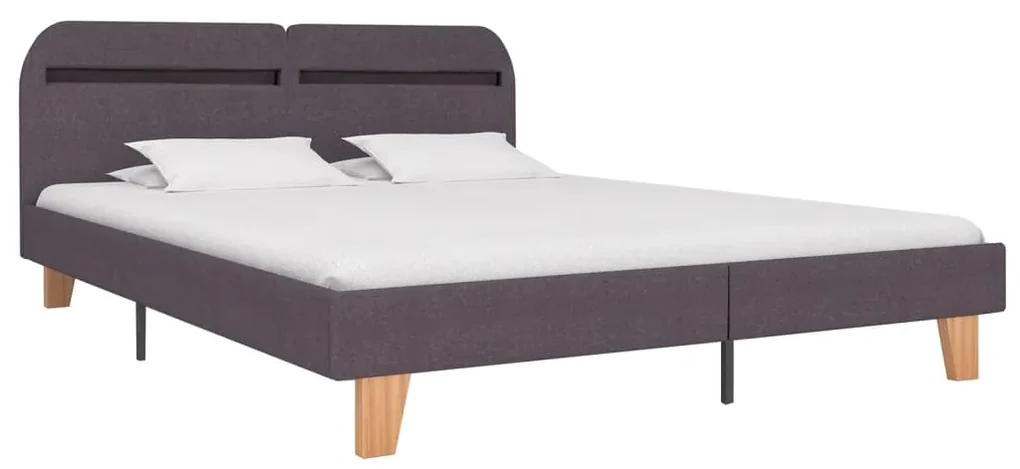 vidaXL Bedframe met LED stof taupe 160x200 cm