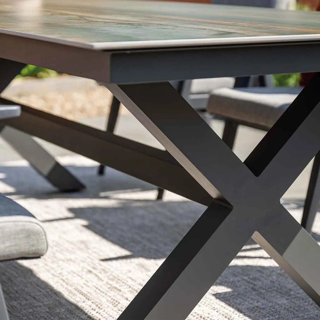 Garden Impressions Marbella tuinset 7-delig havanna sand - Sintra tuintafel 240x100 cm