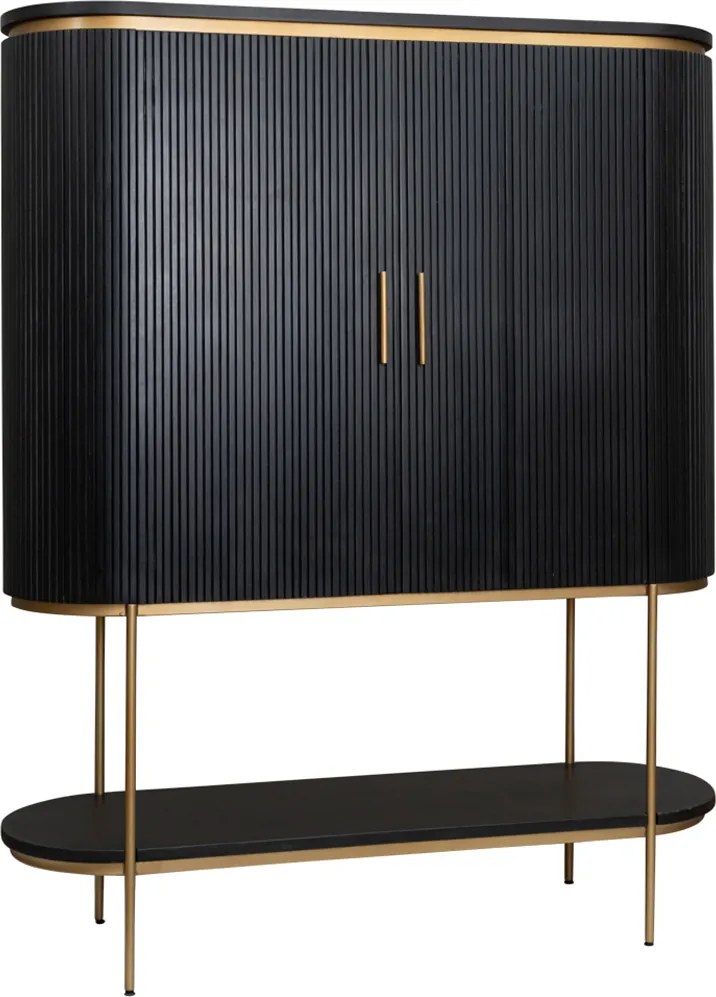 Ovale Kast Met Messing - 145x45x180cm.