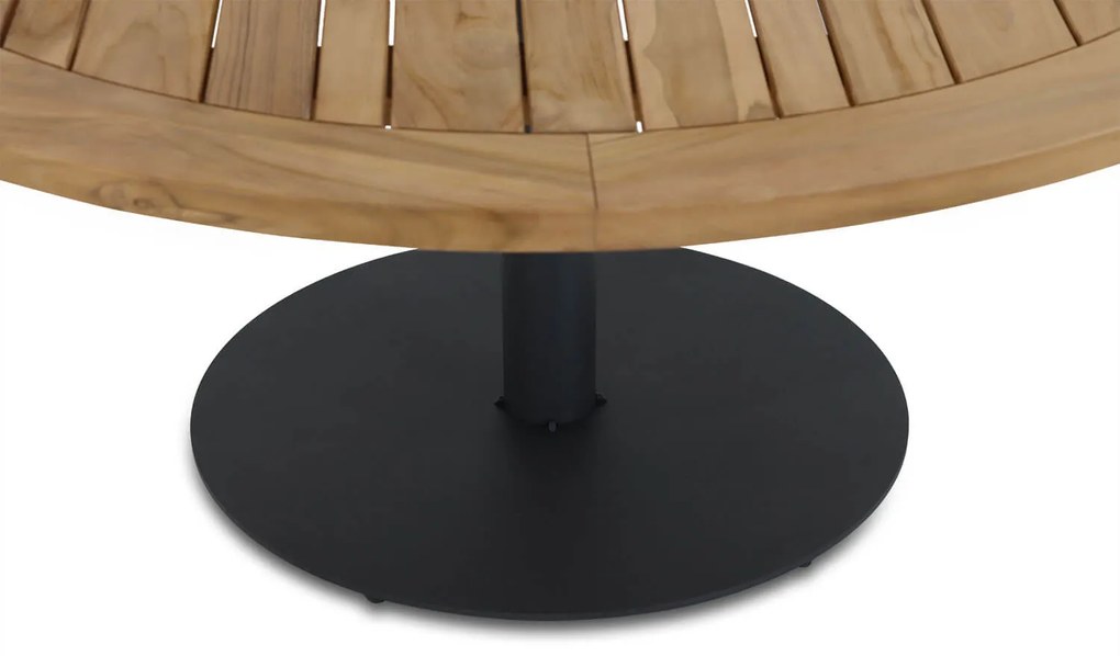 Dining Tuintafel rond 160 cm Aluminium/teak Grijs Saba