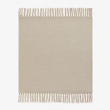 Narisa Katoenen Plaid Deken Beige – Linnen - Sklum