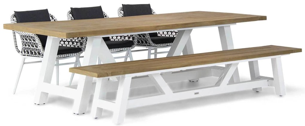 Picknick Set 6 personen 260 cm Wicker Zwart Lifestyle Garden Furniture Dolphin/Florence