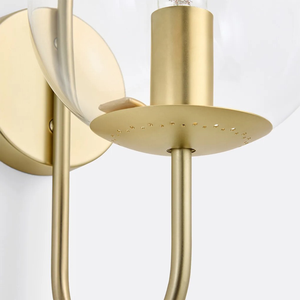 Wandlamp in messing en glas, Moricio