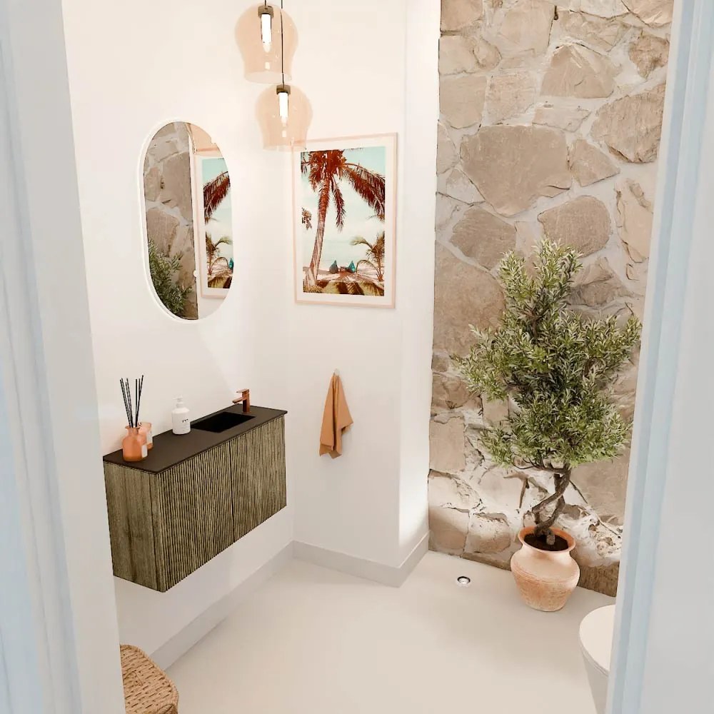 Mondiaz Joya 70cm toiletmeubel dusk met wastafel faye rechts 1 kraangat urban