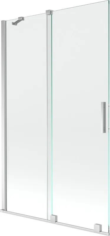 Mexen Velar tweepanelige verschuifbare badwand 110 x 150 cm, transparant, chroom - 896-110-000-01-01