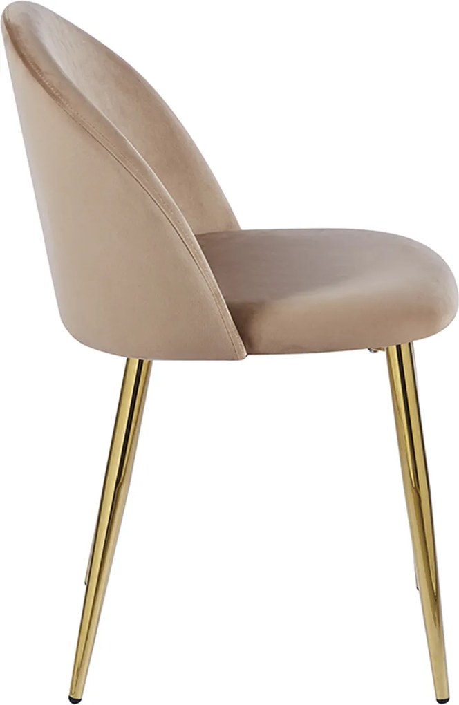 Set 4 Vint Fluwelen Golden Stoelen