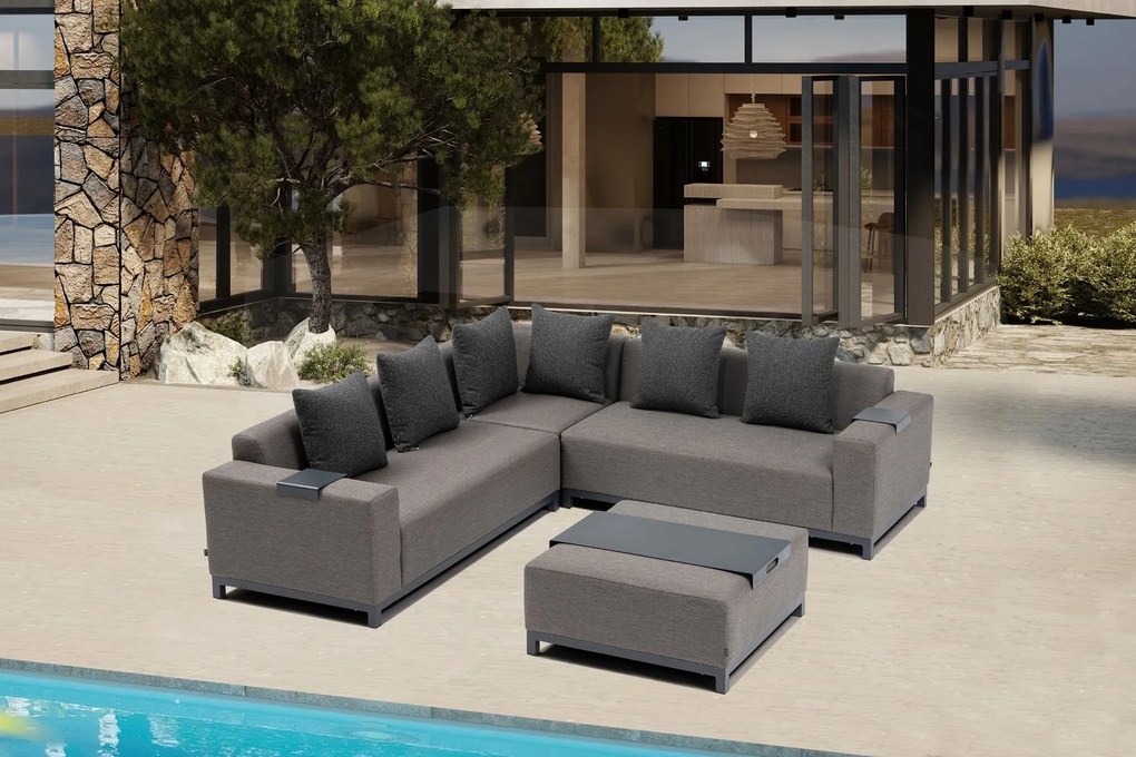 Hoek loungeset 5 personen Outdoor textiel Grijs De Laan Projects