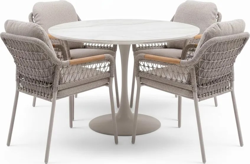 Monza Flair dining tuinstet 5-delig latte 120xH75cm
