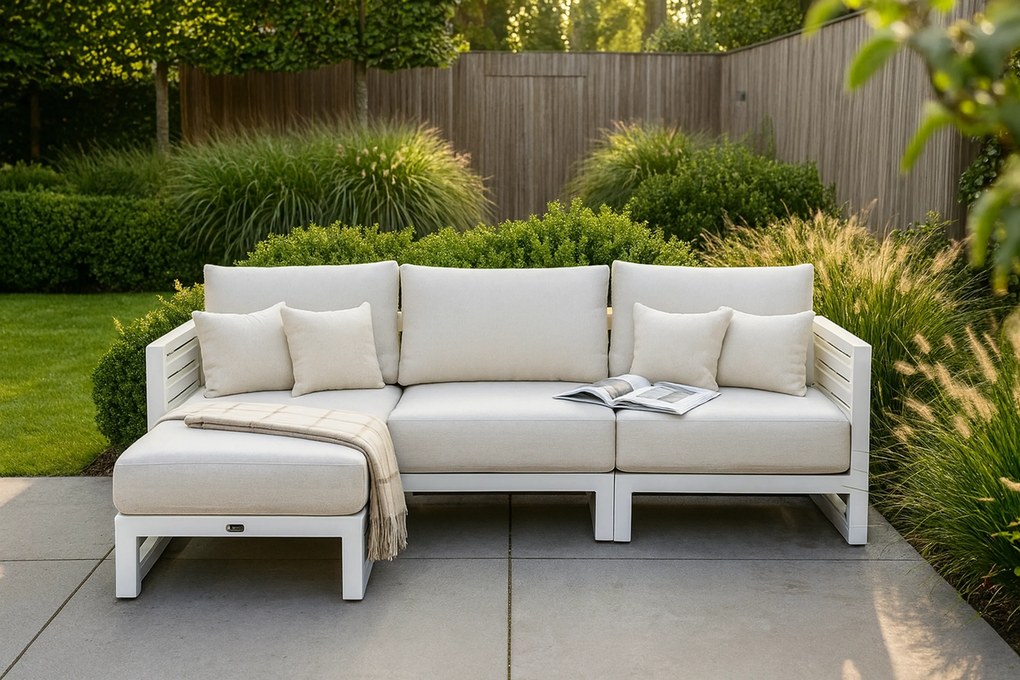 Chaise Loungeset 3 personen Aluminium Wit Santika Furniture Santika Jaya