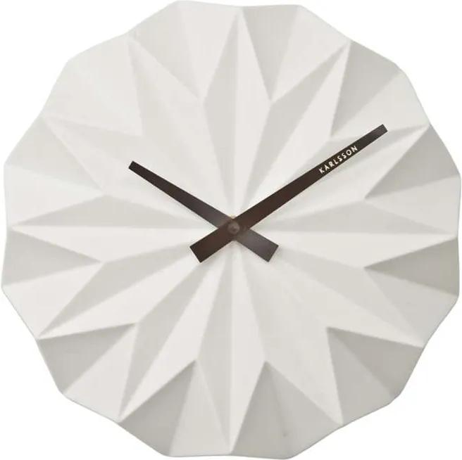 Karlsson wandklok Origami - mat wit - 27x27x6 cm - Leen Bakker