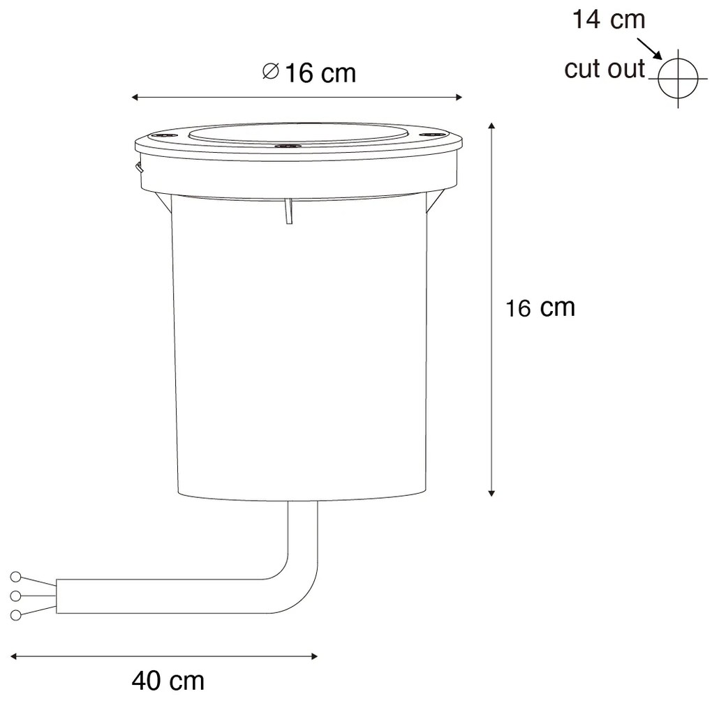 Moderne buiten grondspot staal AR70 verstelbaar IP65 - Delux Modern GU10 IP65 Buitenverlichting