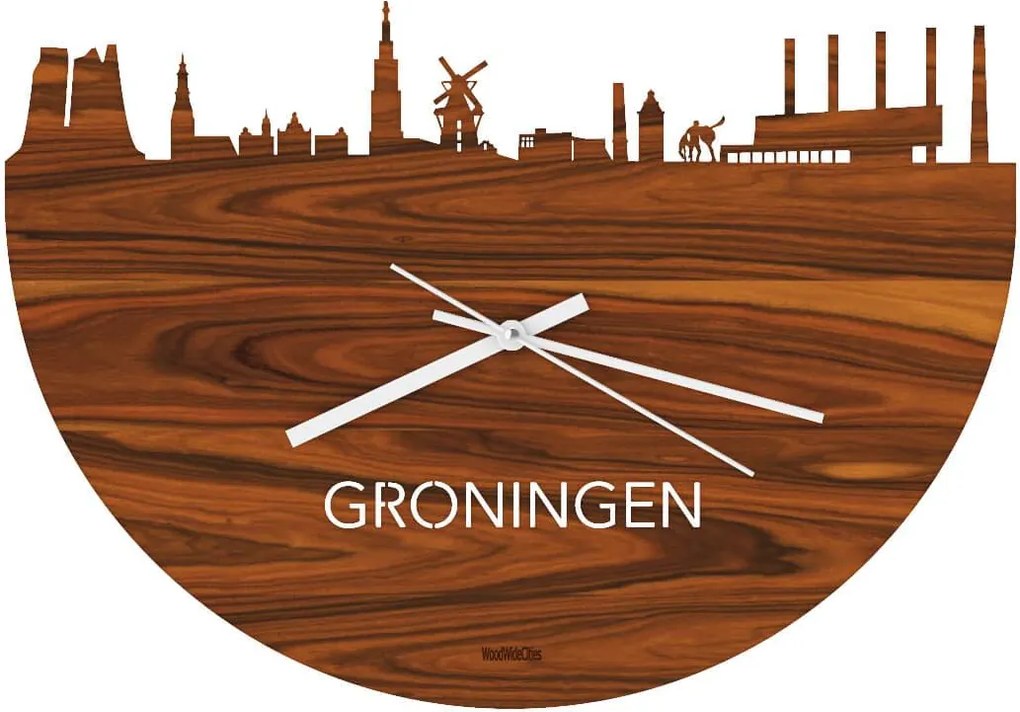Skyline Klok Oud Groningen Palissander - 40x27 cm