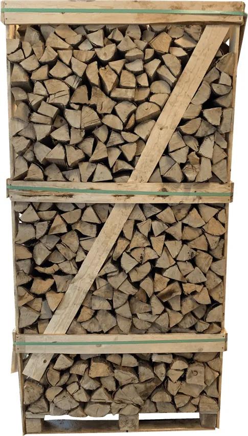Mega Pallet Essenhout Haardhout - 2 kuub gestapeld - 1000 houtblokken a 25cm