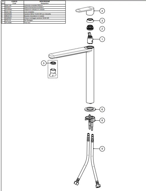 Paffoni Candy verhoogde wastafelmengkraan chroom