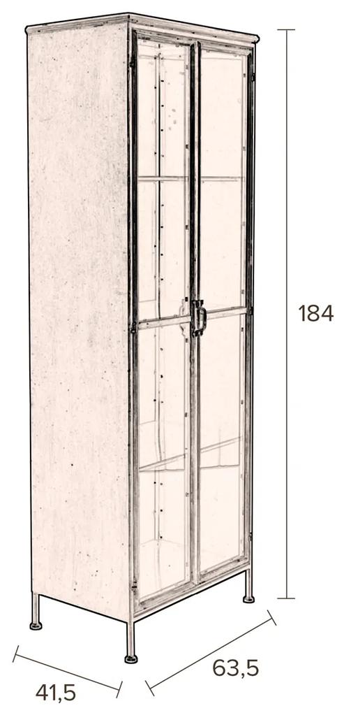 Dutchbone Gertlush Vitrinekast Antiek Messing - 63.5x41.5x184cm.