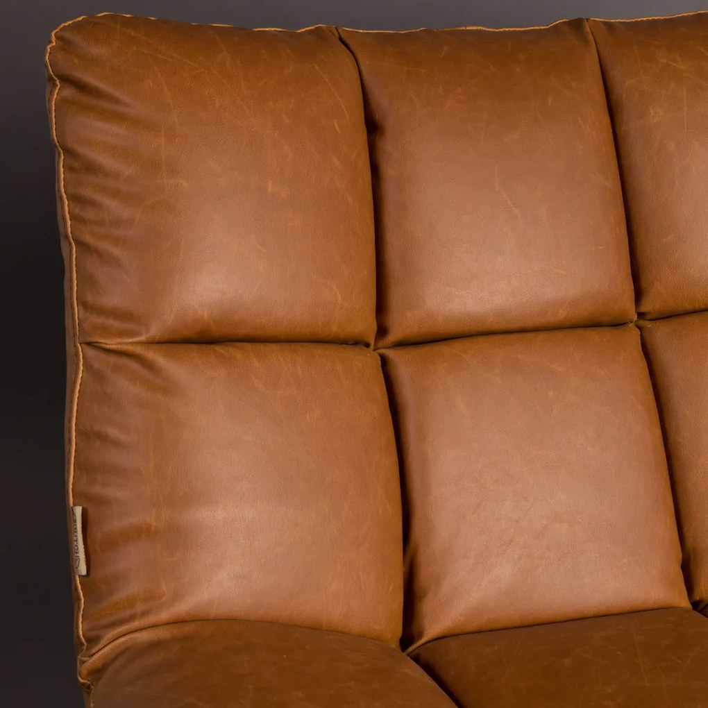 Dutchbone Bar Vintage Draaifauteuil Bruin Leer