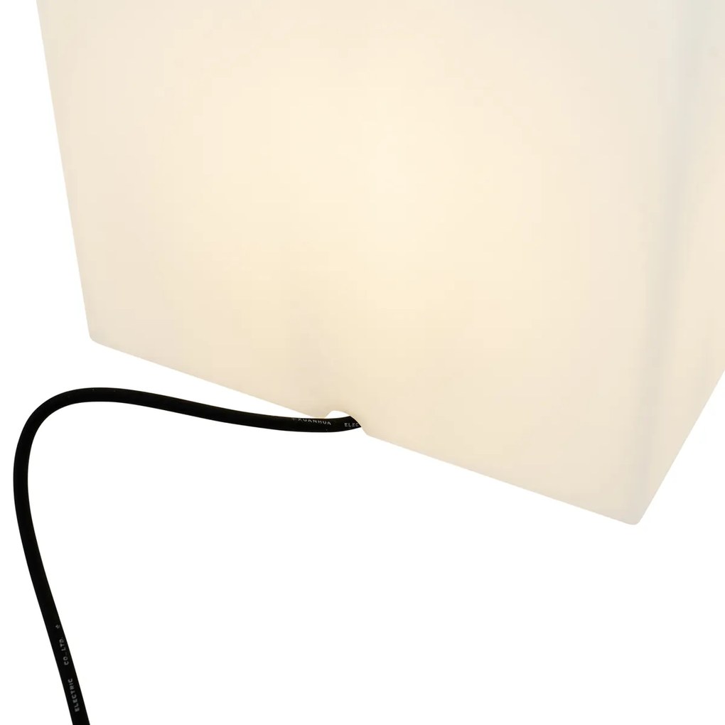 Set van 2 buiten vloerlampen wit 30 en 38 cm vierkant IP44 - Nura Modern E27 IP44 Buitenverlichting