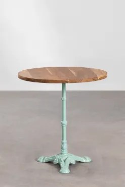 Azteca Ronde Barkruk Van Acaciahout Acaciahout - Paradijseiland Groen & Ø70 Cm - Sklum
