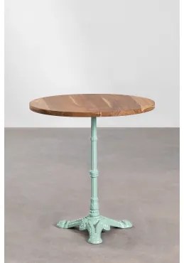 Ronde Barkruk Van Acaciahout Vienna Ø70 Cm & Groen Paradijs Eiland - Sklum