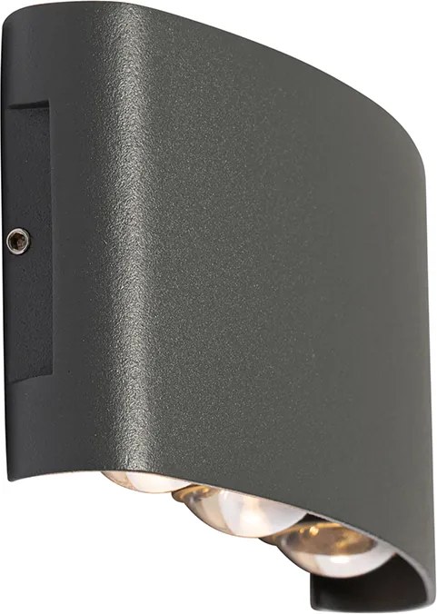 Buiten wandlamp donkergrijs incl. LED 6-lichts IP54 - Silly