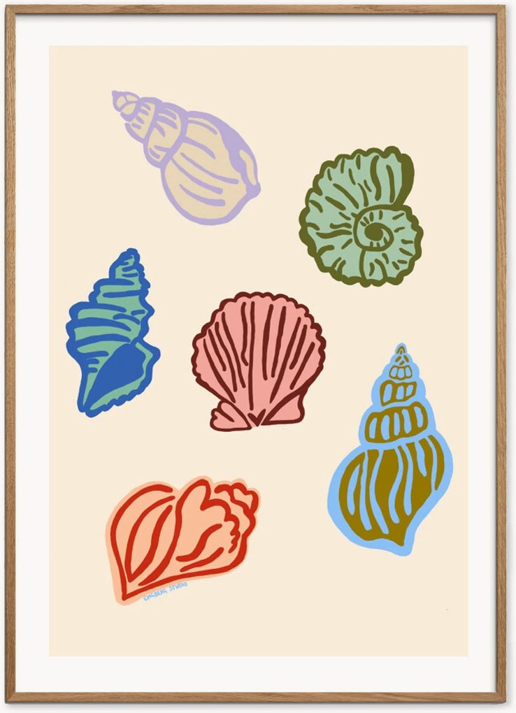 Niet-ingelijste poster Seashells By The Seashore