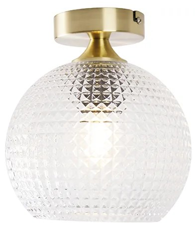 Art Deco plafondlamp messing met helder glas - Sphere