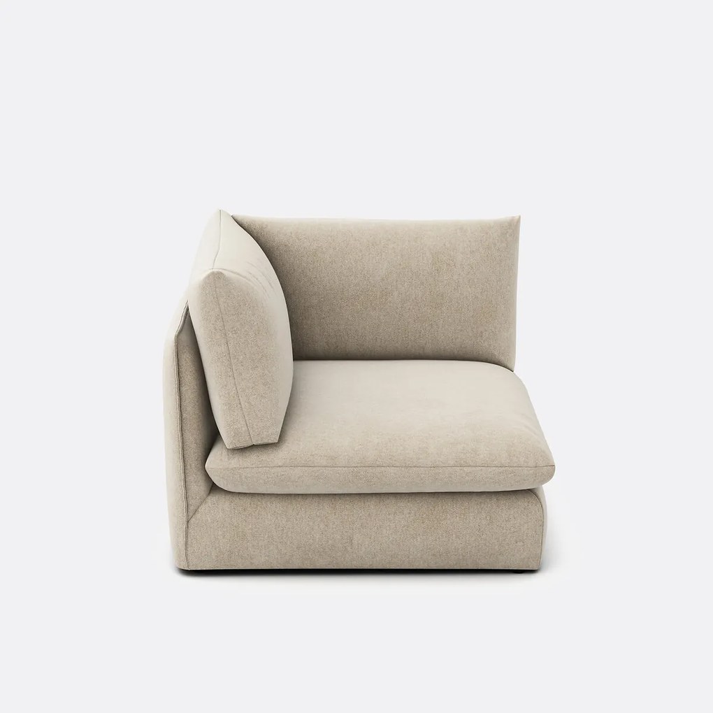 Hoekelement voor modulaire bank, in gemêleerd polyester, Malo