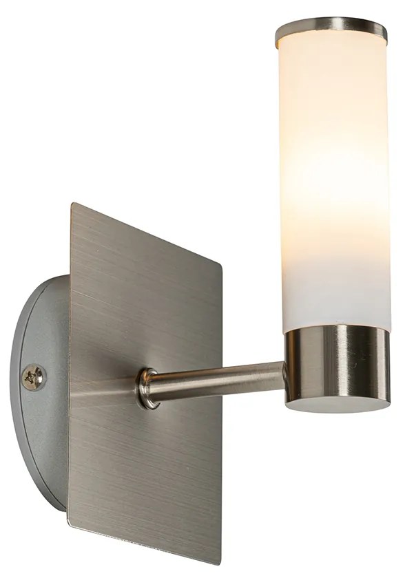 Moderne badkamer wandlamp staal IP44 - Bath Modern G9 IP44 vierkant Lamp
