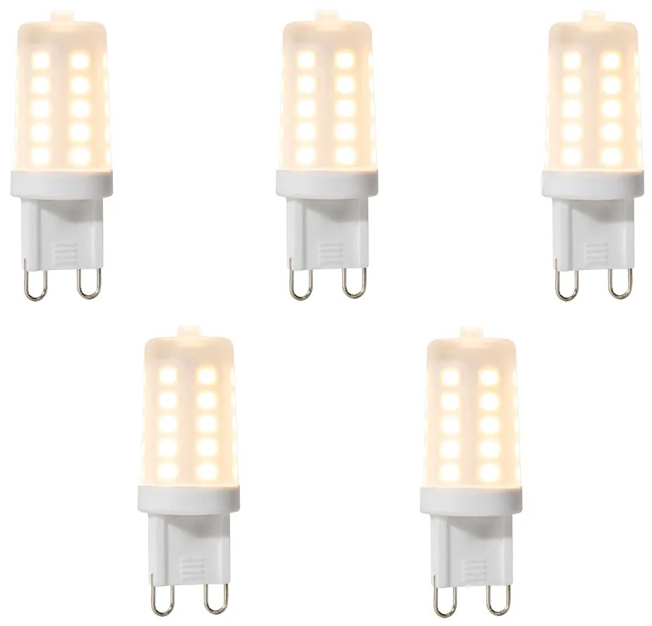 Set van 5 G9 dimbare LED lampen 3W 280 lm 2700K
