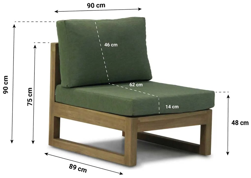 Garden Collections Richmond Midden Module Teak Old Teak Greywash