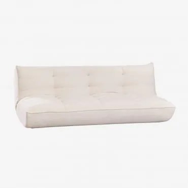 3-zits Slaapbank Bekleed Mati Stof Gebroken Wit - Sklum