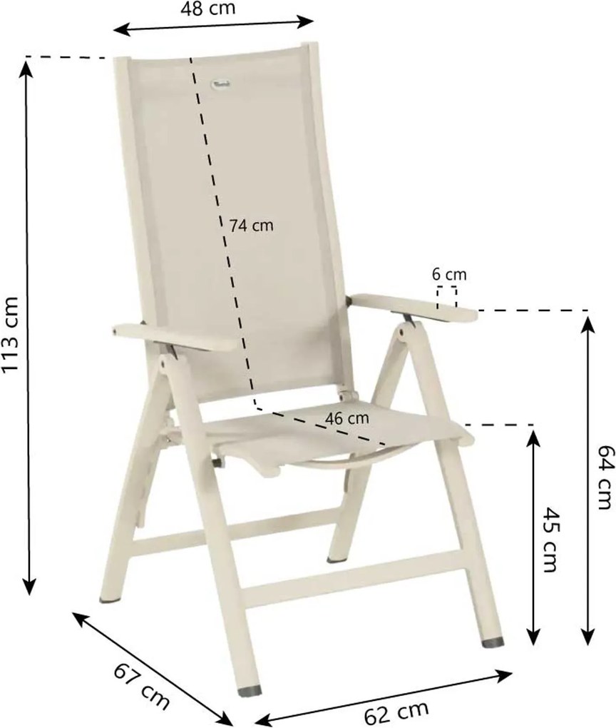 Hartman Royal Club Full Alu Recliner Loft-beige Aluminium Zand/Beige