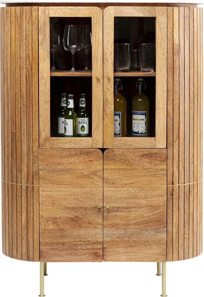 Ovale Buffetkast Mangohout - 100x42x145cm.