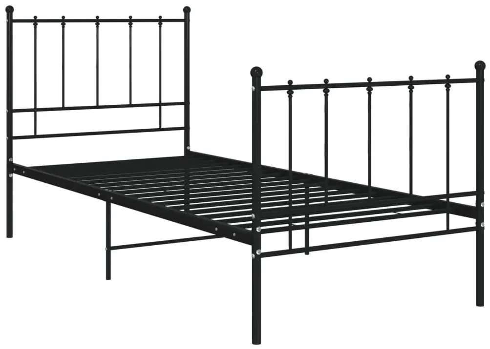 vidaXL Bedframe metaal zwart 100x200 cm