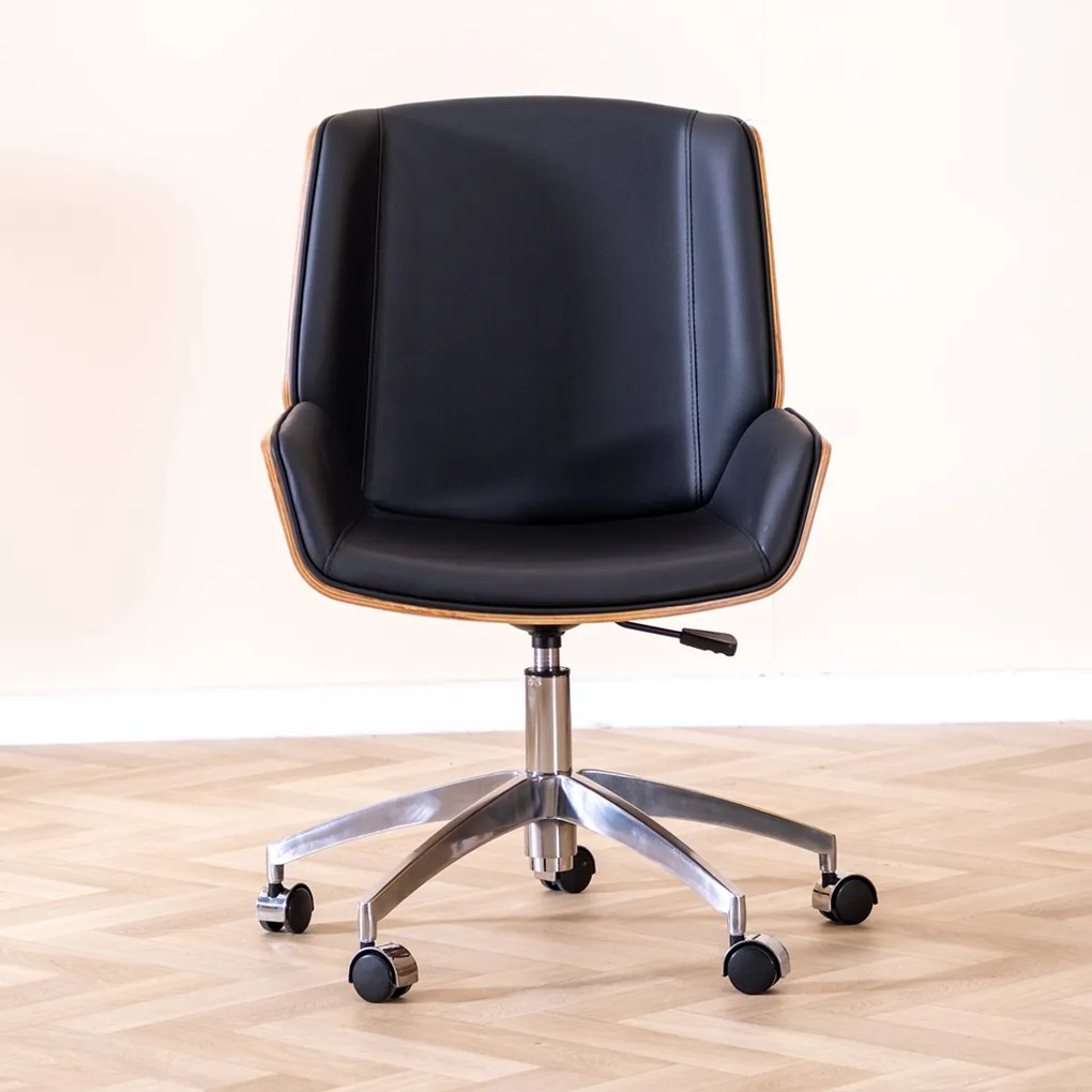Design Bureaustoel Gebogen Hout