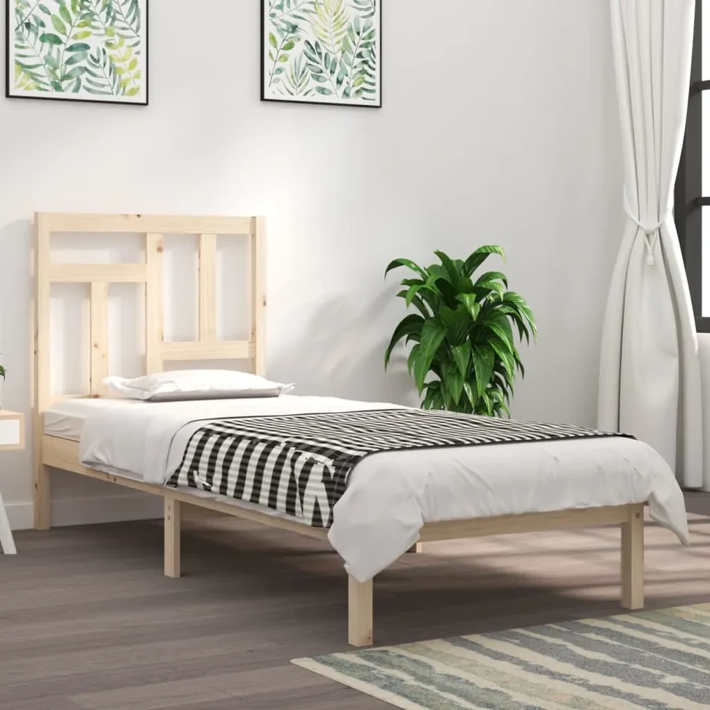 vidaXL Bedframe massief grenenhout 90x200 cm