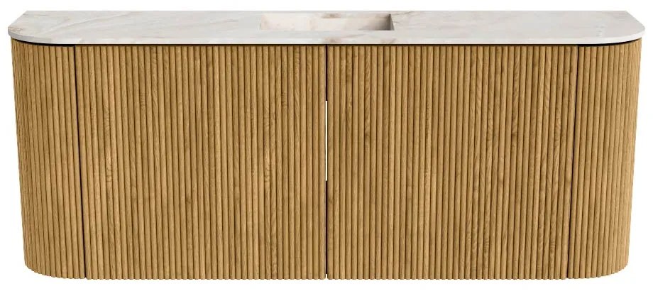Mondiaz Joya DLux 105cm toiletmeubel ronding links/rechts oak met wastafel faye midden zonder kraangat frappe