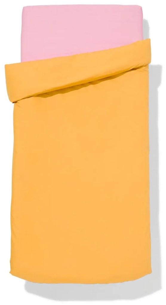 HEMA LINDA. Dekbedovertrek Percal 140x200/220 Gezellig Geel (okergeel)