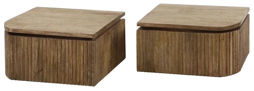 Zwevende Nachtkastjes Ribbels Set Van 2 - 40x35x20cm.
