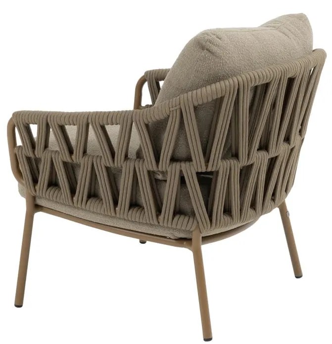 4 Seasons Outdoor Biarritz low dining set met Hampton tafel 160 cm Tuinstoel   beige weerbestendig