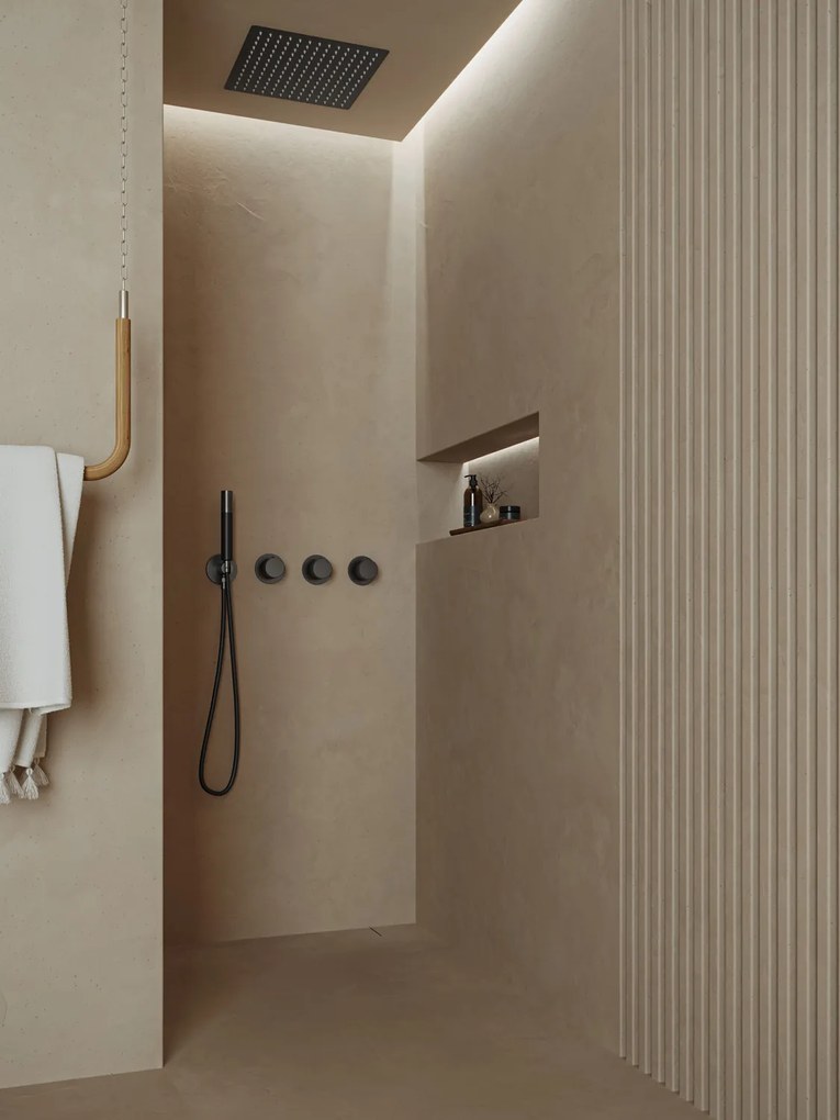 Saniclear Plus Pro inbouw regendouche met inbouw douchekop 30x30cm en staafhanddouche verouderd ijzer - gunmetal