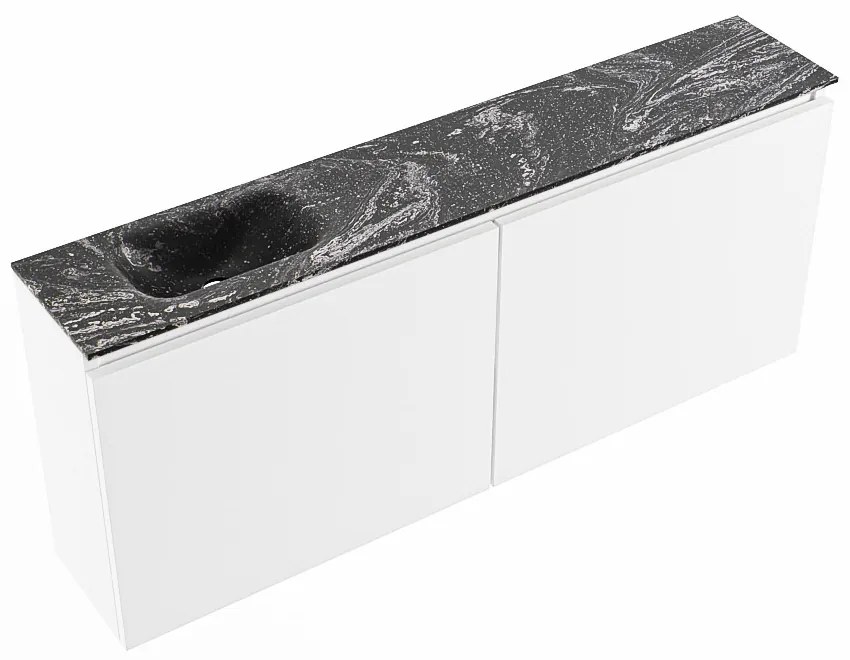 Mondiaz Ture DLux toiletmeubel 120cm talc met wastafel lava links met kraangat