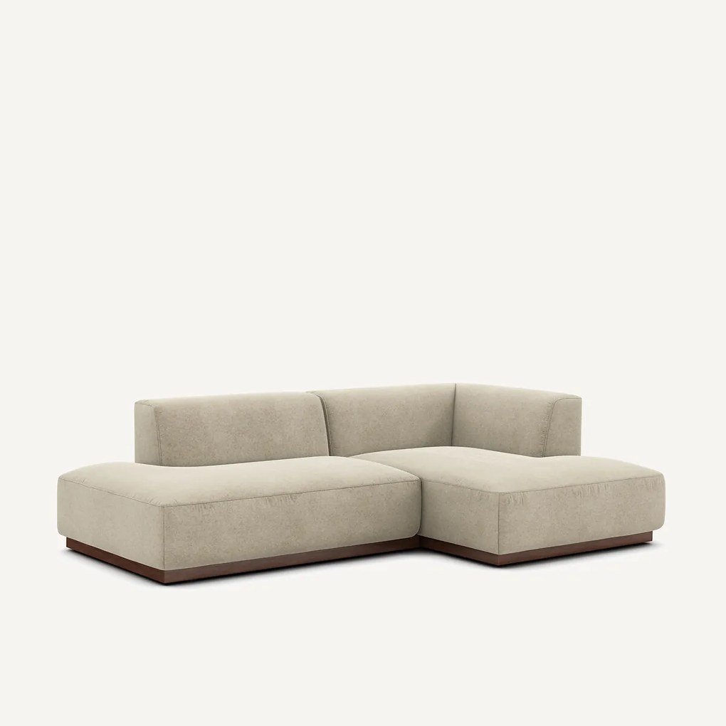 Rechte hoekbank in linnen fluweel, JACOPO