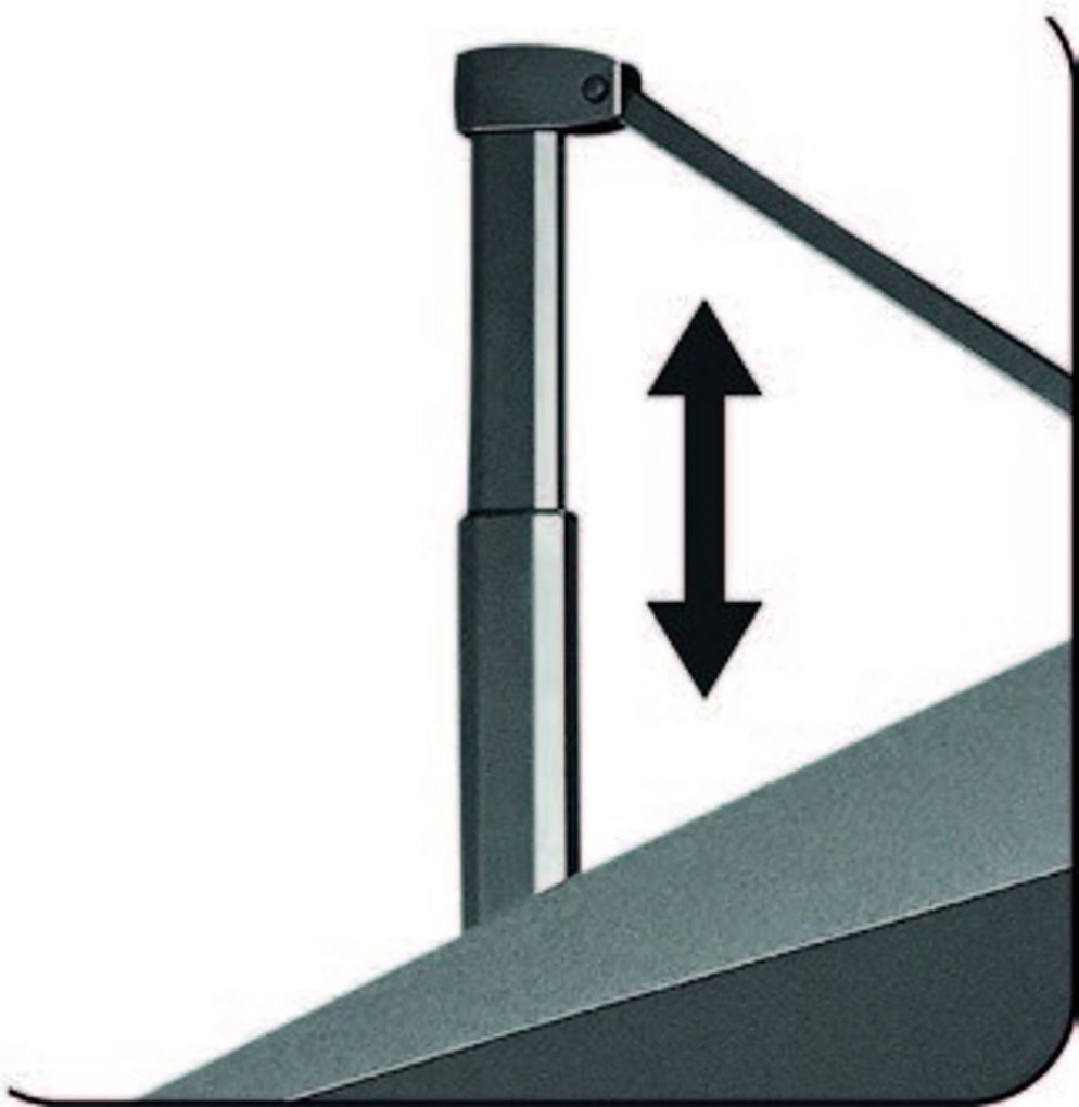 Platinum Challenger zweefparasol 350x350 cm T1 Telescope (excl. voet) Faded Black