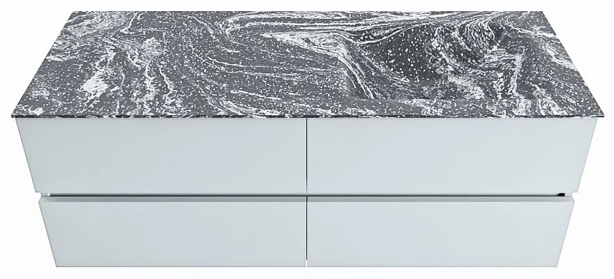 Mondiaz Vica DLux badmeubel 130cm clay 4 lades met wastafel lava rechts 1 kraangat