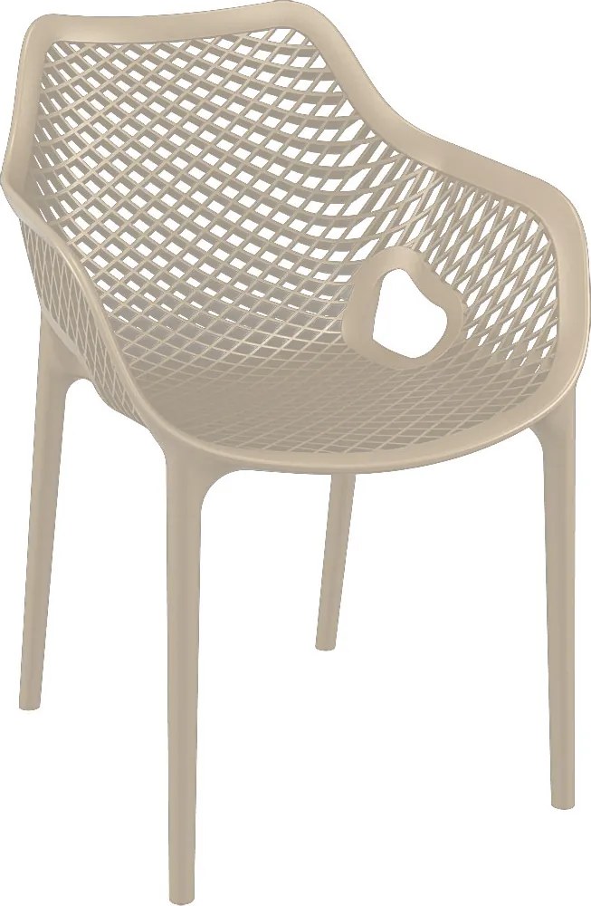 Garden Impressions Air XL design tuinstoel taupe - 2 stuks