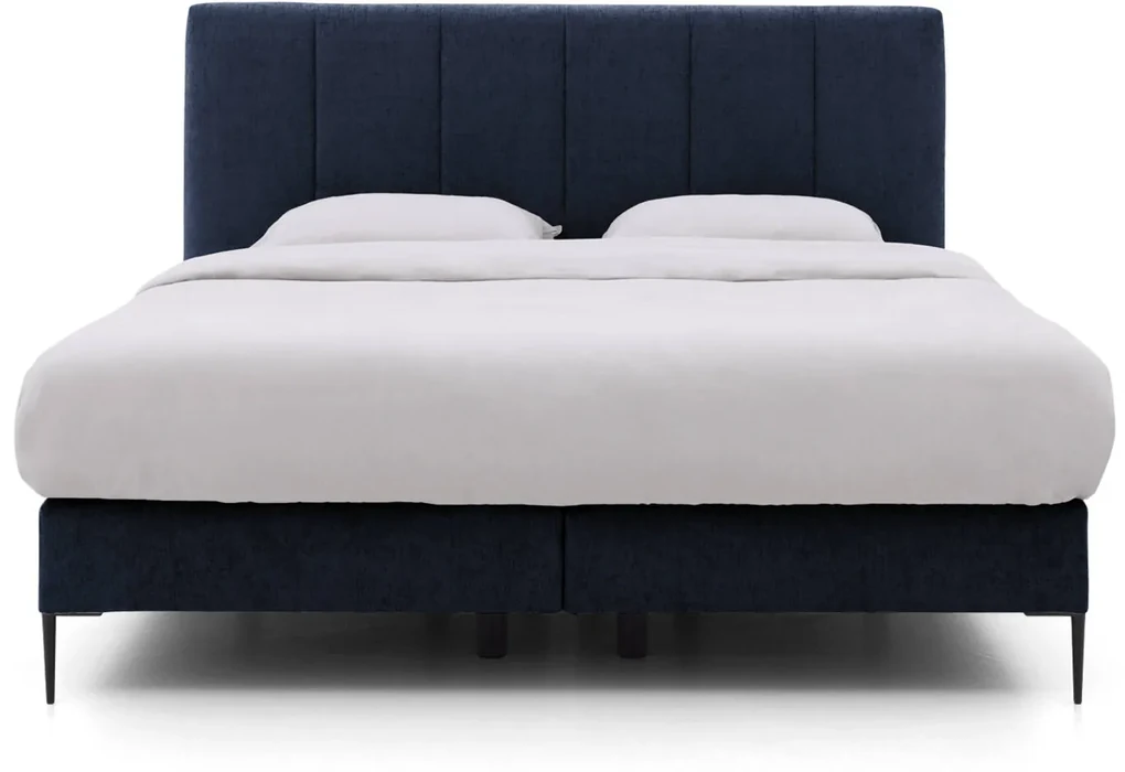Goossens Boxspring Ease Solid Incl. Matras, Vlak 180 x 210 cm (=2x 90 x 210 cm) met hoofdbord + 2x matras shapes 1