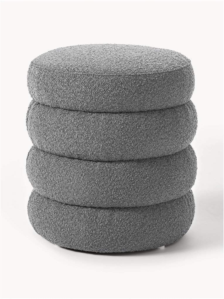Bouclé gestoffeerde poef Alto