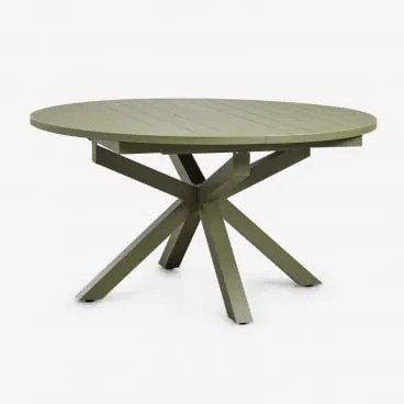 Barces Uitschuifbare Aluminium Tuin Tafel 145-200x145 Cm Groen – Intens Olijf - Sklum
