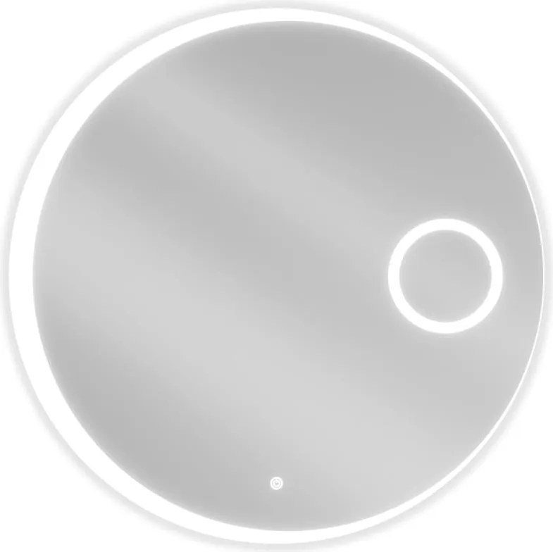 Mexen Ella ronde verlichte badkamerspiegel met cosmeticaspiegel, 80 cm, LED 6000K, antivermist - 9811-080-080-611-00